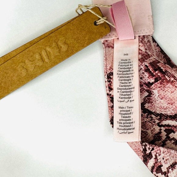 New SKIMS ULTIMATE TEARDROP PUSH-UP BRA, Rose Pastel Snake Print Size 34 / B - Picture 6 of 10